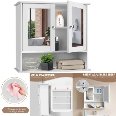 Efan 3 Tier Mirror Cabinet Wall Mounted Cabinet Storage With Mirror...