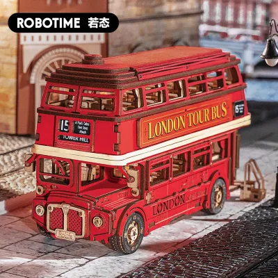 Robotime Rolife London Tour Bus City Sightseeing Car Model Best Gif...