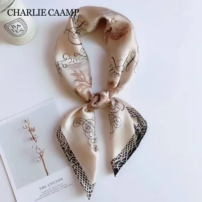 Luxury Print Square Silk Scarf for Women Hijab Hair Bands Neckerchief Female Satin Shawl Ribbon Headband Fashion Bandana
