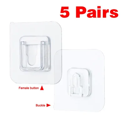 Double-Sided Adhesive Wall Hooks 10-Pack Home Hanging Accessory
