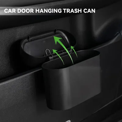 Mini Car Hanging Trash Can with Lid Waterproof