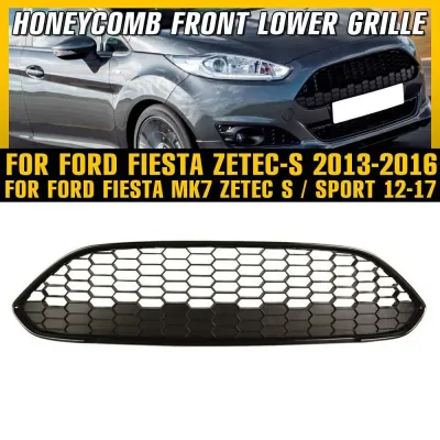 For Ford Fiesta Zetec-S 2013-2016 MK7 Black Honeycomb Front Bumper Centre Grille image 1