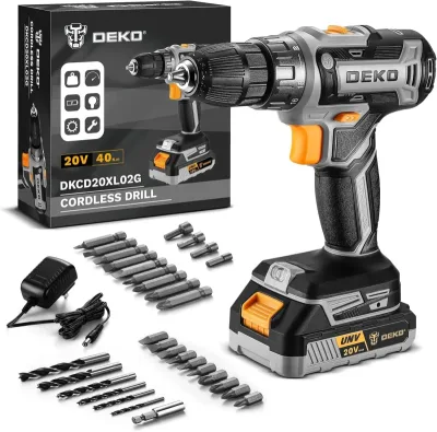 DEKO PRO 20V Cordless Drill Driver Kit