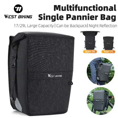 WEST BIKING Bicycle Bags Cycling Rack Pannier Bag Large Capacity Rear Trunk Bag Waterproof Road MTB Luggage Carrier Bike image 1
