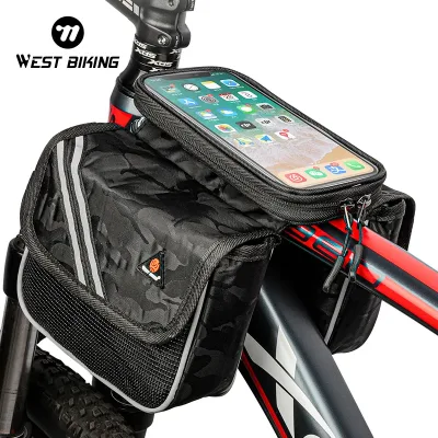 West BIKING Reflective Bicycle Bag 6.5 Inch Phone Bag Rainproof Fro...