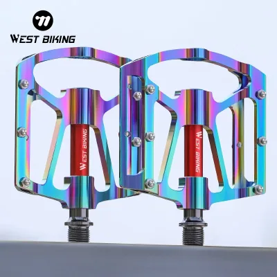 WEST BIKING Bike Cycling Pedals Ultralight 3 Bearing MTB Road Bike Pedals Non-slip Aluminum Alloy Flat Pedal Cycling Par image 1