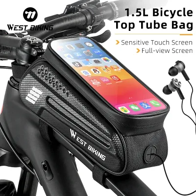 West BIKING Waterproof Touch Screen Bicycle Cycling Bag Top Front T...