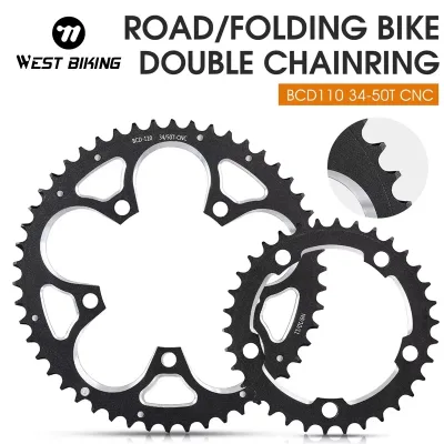 Aluminium Alloy Road Bike Chainring 34T/50T 110BCD image 1