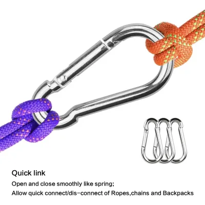 80mm Stainless Steel Carabiner Clip Climbing Hook Lock