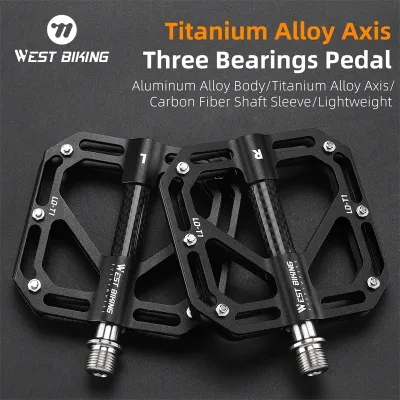 West BIKING 3 Bearings Bicycle Pedal Ultralight Carbon Fiber Tube P...