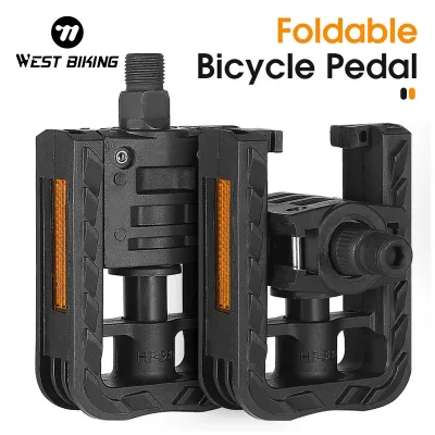 WEST BIKING MTB Pedals Mountain Non-slip Bike Pedals Lightweight Foldable Nylon Fiber Bicycle Platform Pedals for BMX MT image 1