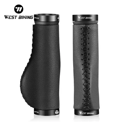 WEST BIKING Microfibre Leather Bike Handlebar Grips Anti-Skid MTB Road
