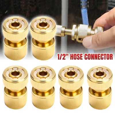 Brass Garden Hose Fittings Lawn Water Pipe Connector Tap Adaptor 1/2" image 1