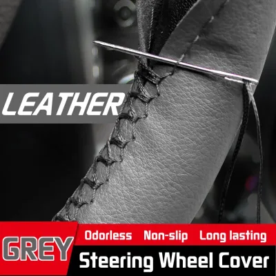 Black Leather Texture Car Truck Vehicle Auto Soft Silicone Steering Wheel Cover Glove Universal Styling