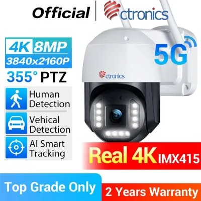 Ctronics Real 4K Outdoor Surveillance Camera 5G Wifi 8MP 3840x2160P...