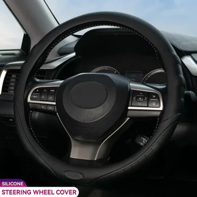 Silicone Car Steering Wheel Cover Leather Texture Trim Hand Skidproof Glove Soft Shell Odorless Protector Anti-slip Acce