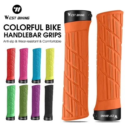 WEST BIKING Bicycle Grips Soft Rubber Road Bike Grips Comfortable Shockproof Handlebar Cover Colorful Cycling Handlebar 