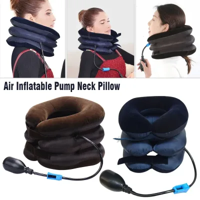 Air Inflatable Pump Neck Head Cervical Traction Stretcher Pain Relief image 1