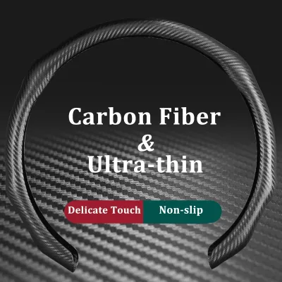 For Audi A3 A4 A5 Q3 Q5 Q7 RS3 RS5 Carbon Fiber Pattern Car Steering Wheel Cover Concave and Convex Grip Wear-resistant 
