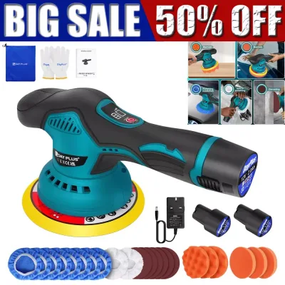 Brushless Cordless Buffer Polisher,2000mAh 12V Buffer Kit+8 Variable Speed,2800-5500RPM for Car Detailing,Boat,Wall,Floo image 1