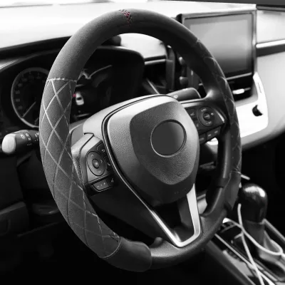 Ultra-Thin Suede Anti-Slip Steering Wheel Cover Universal All-Season