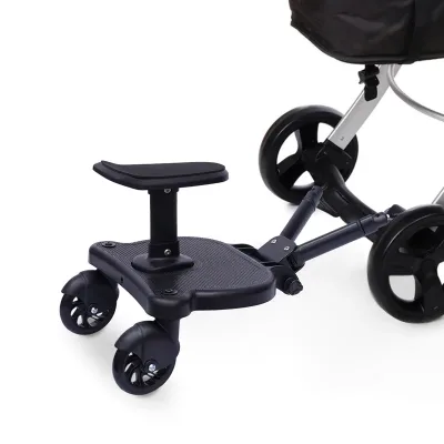 2 in 1 Universal Stroller Board Standing Buggy Board with Detachable Seat Pram Pedal Adapter Pushchair Kids Ride Board L