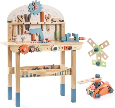 Robotime Kids Tool Bench Set Large Wooden Work Bench Construction T...