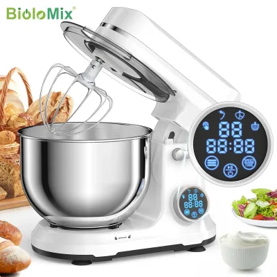 BioloMix 1200W Stand Mixer 11-Speed OLED Screen Dough Hook Whisk