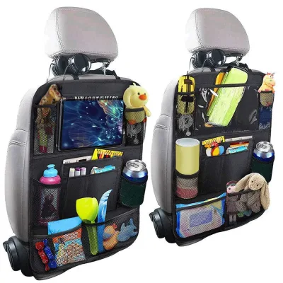 Car Back Seat Organiser with Tablet Holder and Kick Mats — 2-Pack