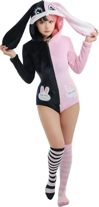 MEOWCOS Onesie Pajamas Adult Animal One Piece Cosplay Suit for Womens Cotton Bodysuit Tops One Piece Halloween Costume image 1