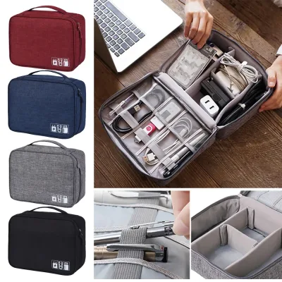 Travel Electronics Cable Storage Case USB Charger Organiser Bag