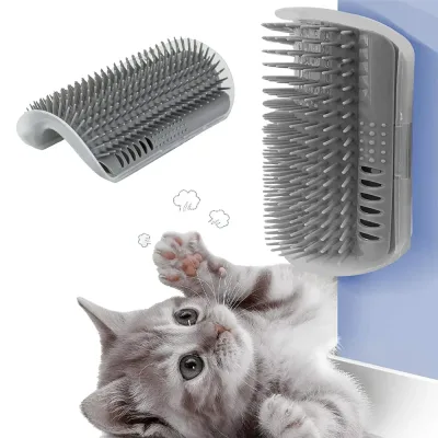 4X Cat Grooming Brush Self-Cleaning Scratcher image 1