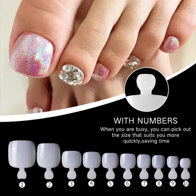 500x False Toe Nails Full Cover Natural image 1