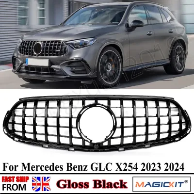 All Black GT Front Grille Grill for Mercedes Benz X254 GLC300 Sport...