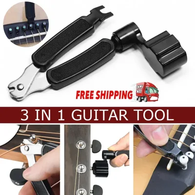 3-in-1 Guitar String Winder Cutter Bridge Pin Puller Tool