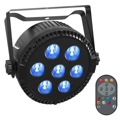 42W Par Light 4 in 1 RGBW 7 LED Stage Effect Light DMX512 Master- Slave Sound Active With Remote Control For KTV Bar DJ  image 1