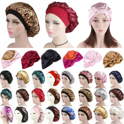 NEW Night Sleeping Cap Hair Women Bonnet Hat Head Cover Satin Turban Wrap Hats image 1