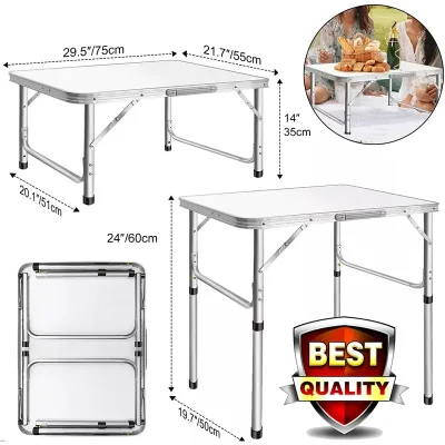 60cm Folding Aluminium Trestle Table for Camping BBQ and Parties