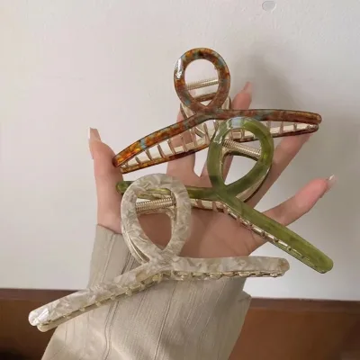 2025 Fashion Hair Claw Acetic Hairpin for Women Large Hair Claw Shark Clip Women's Tough ColorfulHair Accessories Gift H