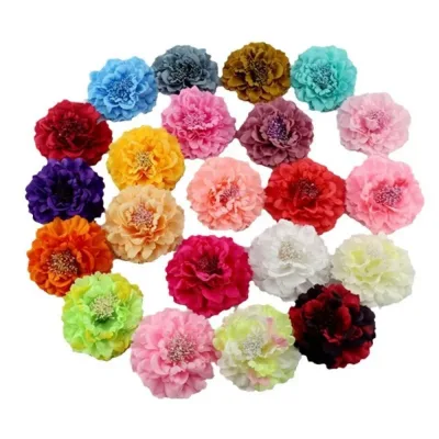 Fashion Peony Flower Women Hair Clip DIY Straw Hat Accessories Beach Holiday Bohemia Emulation Girl Hair Barrettes Headb