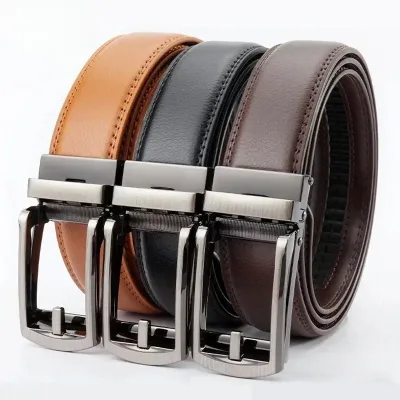 3.5cm Click Belt Alloy Automatic Buckle Unisex Classic Business Jeans