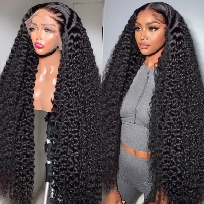 40 46 Inch 13x4 13x6 Full Frontal HD Transparent Lace Long Deep Wav...