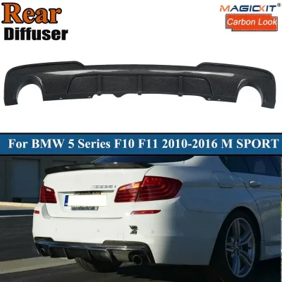 Carbon Fiber Look Lip for Bmw F10 F11 Dffuser 2010-2016 Rear Bumper...