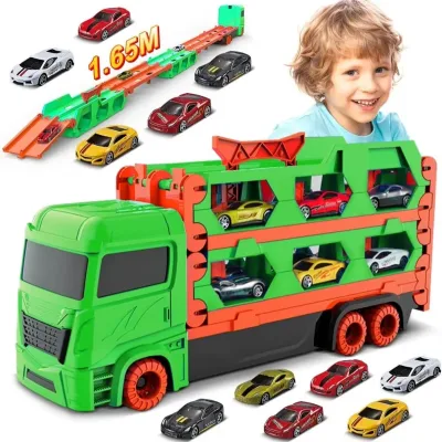 Vatos Expandable 1.65m Truck 6x Race Cars Toy for Boys Age 3+ Porta...