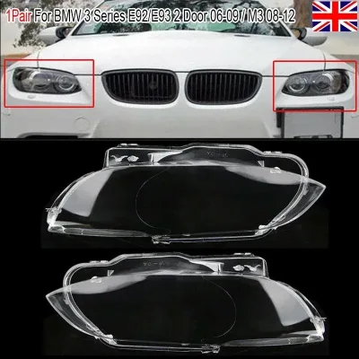 Car Front Headlight Lens Cover for BMW E92 E93 Coupe 2006-2009 Auto...