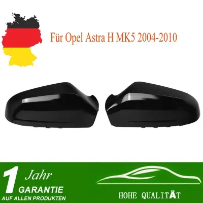 Gloss Black Pair Fit for Vauxhall Astra H MK5 Wing Mirror Cover Cap Casing 2004-2009