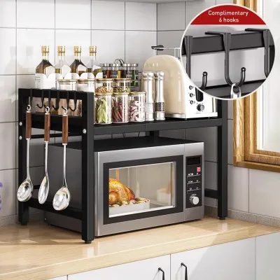 1pc Expandable 42-64cm Microwave Shelf Organizer, Moisture and Rust...