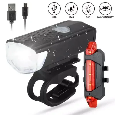 Led USB Rechargeable Bycicle Light Headlight 3-Mode Headlamp Bike F...