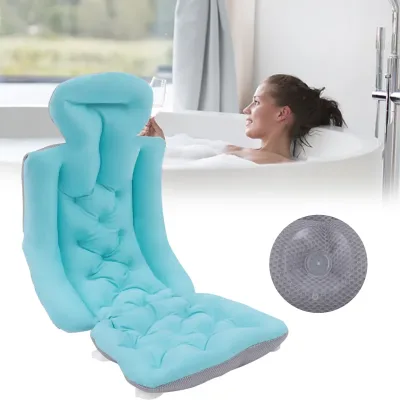 Bath Pillow With Suction Mat Plus Length Soft And Skin-Friendly Stretchy Breathable Foldable Design Practical Gift