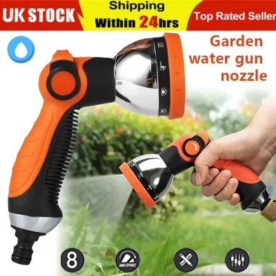 Garden Watering Hose Pipe Spray Gun 8 Patterns Soft Handle Car Washing Pets Sho